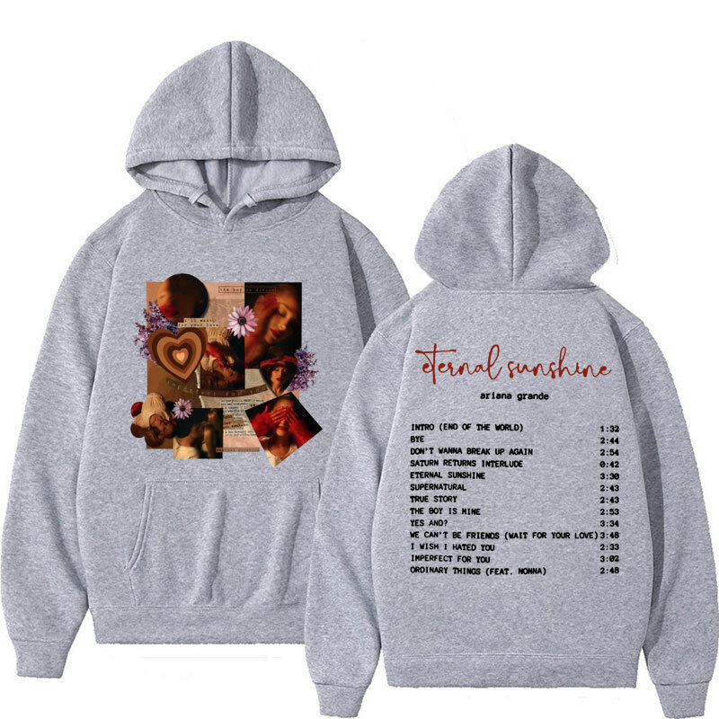 Толстовка с капюшоном и графическим принтом Singer Ariana, 2024 пуловеры с изображением вечного солнечного света и музыкального альбома, толстовки, мужская и женская модная Толстовка в стиле хип-хоп и панк
