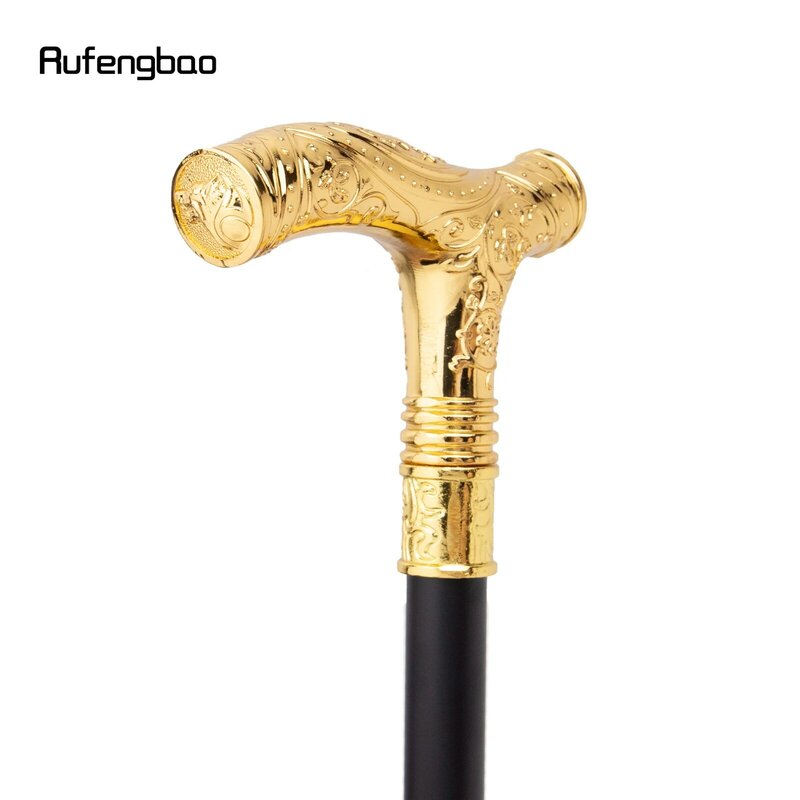 Golden Wolf Head Flower  Single Joint Walking Stick Decorative Cospaly Party Fashionable Cane Halloween Crosier 93cm