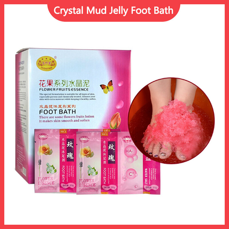 10 borse Crystal Jelly Pedicure Spa Foot Salt Exfoliator Scrub Pedicure Jelly