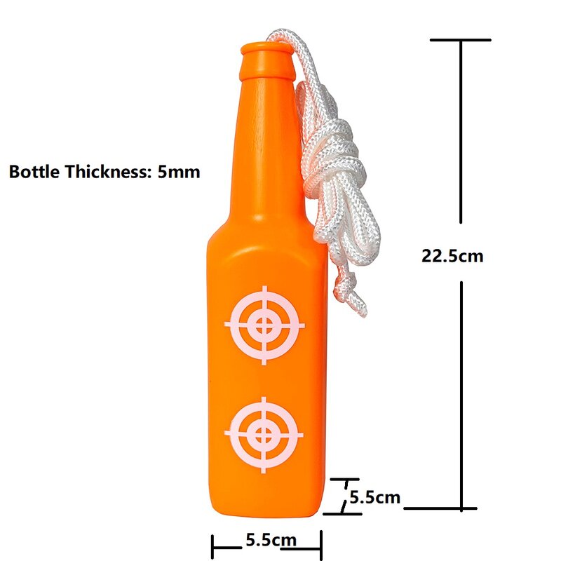 Botol tembak bentuk botol bir permukaan persegi ABS berbagai warna dengan tali