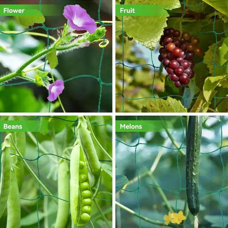 9 Strands Plant Climbing Netting For Cucumbers Vines Fruits Vegetables Trellis Netting Durable Nylon Plant Support Mesh Net