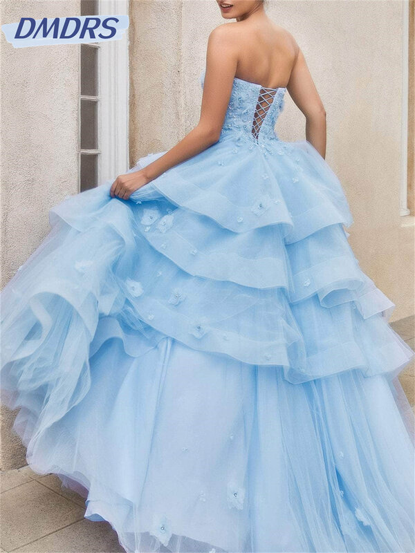 Elegant Sleeveless A-Line Prom Dress 2024 Charming Strapless Evening Dresses Graceful Floor Length Gowns Vestidos De Novia