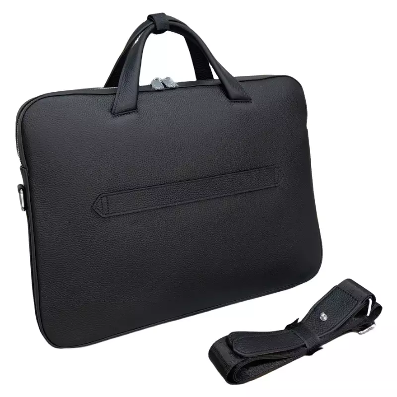 Портфель мужской кожаный на молнии, модный портативный саквояж большой вместимости, сумка на плечо для компьютера, портфель в деловом стиле