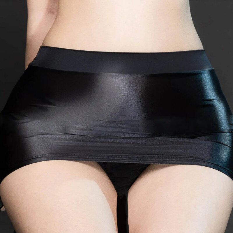 Rok malam klub mode pakaian klub Bodycon bernapas elastis ukuran bebas mengkilat pinggang rendah cepat kering melihat Meskipun