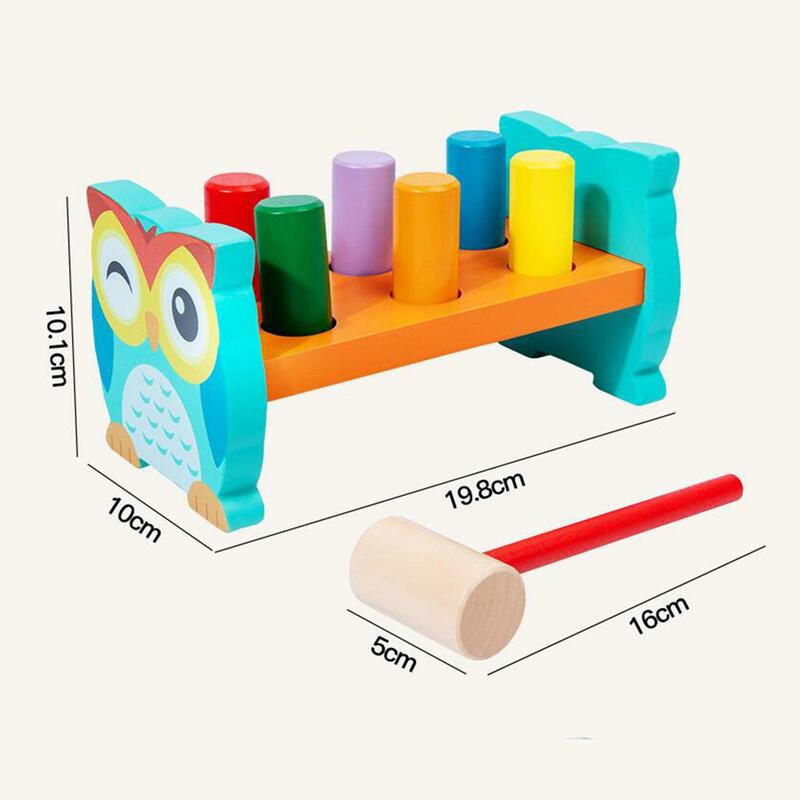 Hammer Toys,Pounding Bench,Wooden Toys,Developmental Toy,Wooden Pound A Peg Toys,Pounding Bench Toy for Girls and Boys