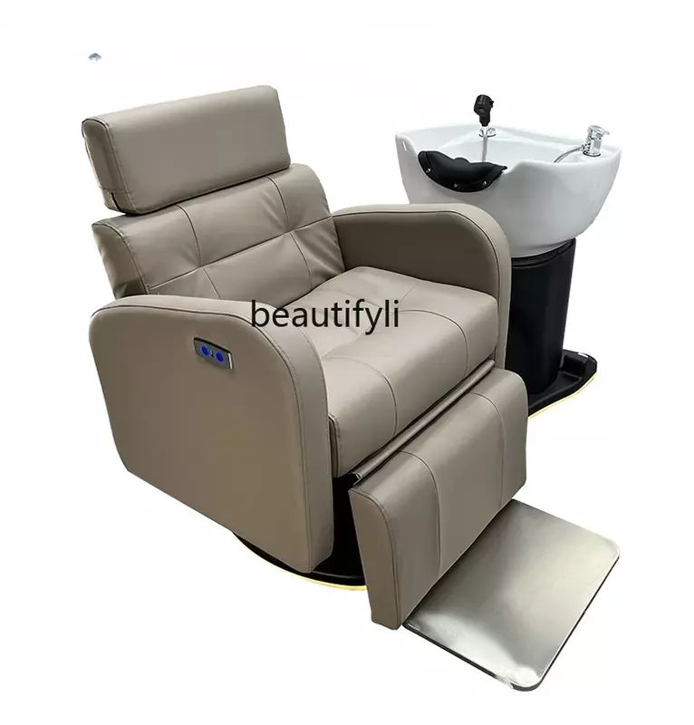 Chaise de coiffure électrique haut de gamme pour salon de coiffure, chaise de soin du cuir chevelu, chaise de shampoing électrique