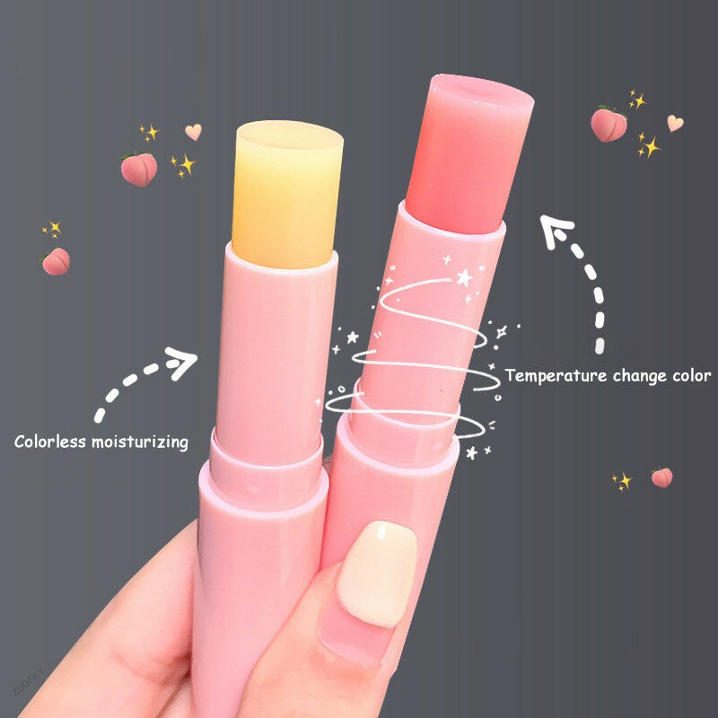 Natural Peach Lip Balm Temperature Change Color Lipstick Lasting Moisturizing Lipstick Lip Balm LipstickWomen Natural Peach