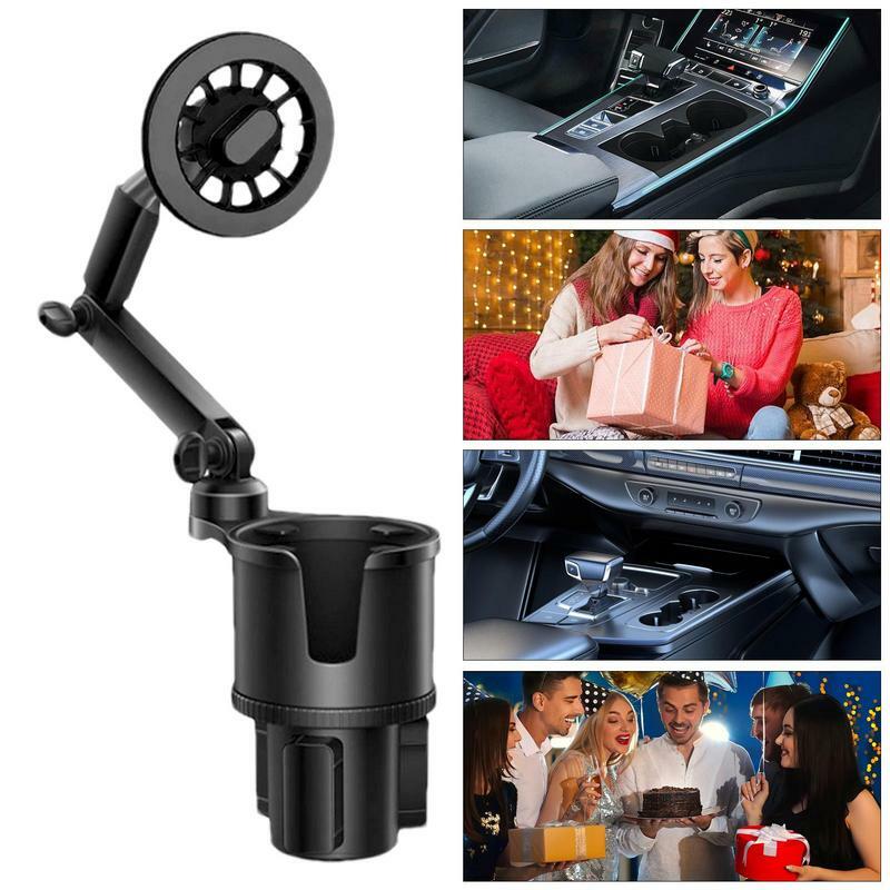 Phone Stand For Car Cup Holder Phone Mount Cradle Cup Expander 360Rotation Expand Cup Holder Magnetic Long Arm Drink Holder