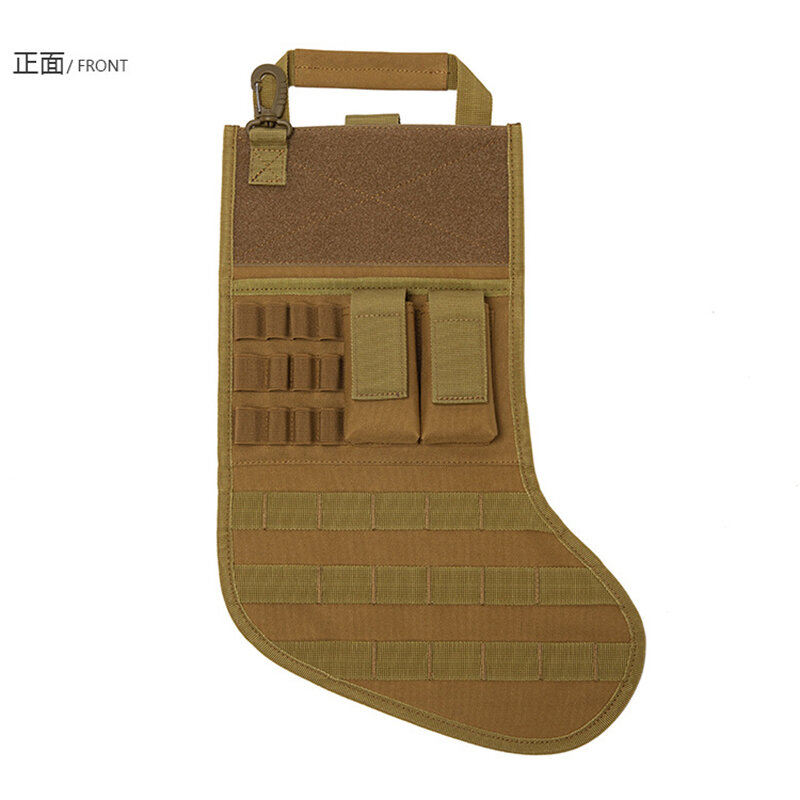 Military Tactical Christmas Gift Socks Bag MOLLE Waist Pouch Hanging Decoration Tote Army Fan Storage Pack Hunting Climbing