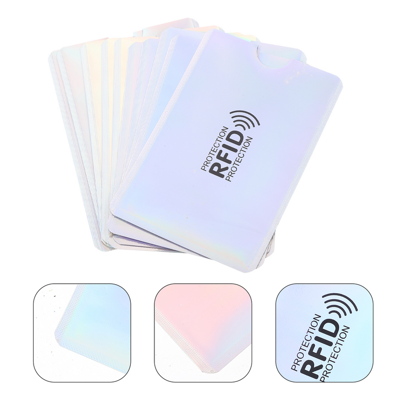 10 Pcs Anti- and Anti-scan Aluminum Foil Anti-degaussing Passport Cover Blocking Bus Protective Sleeves Social Security Credit