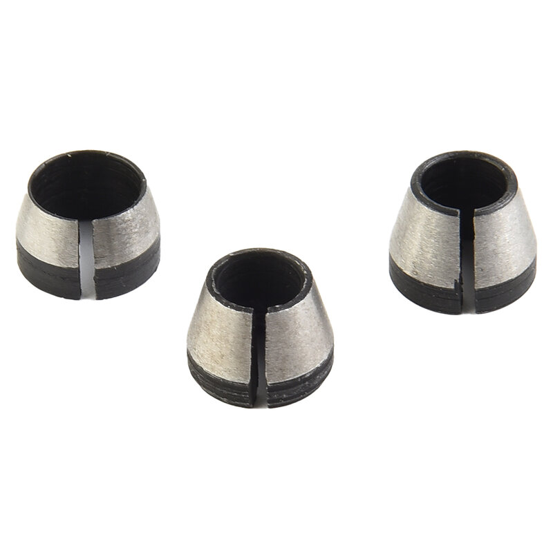 Power Tool Collet Chuck 3pcs 6mm 6.35mm 8mm Accessories Carbon Steel Collet Chuck Electric Router Milling Cutter