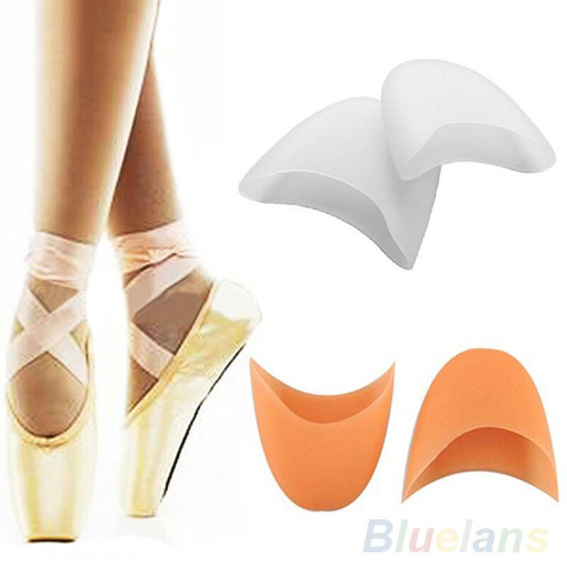 Women's Girl's Soft Ballet Pointe Silicone Gel Toe Dance Ballet Shoe Pads Forefoot Pad Half Insoles Finger Cover Pain Protector
