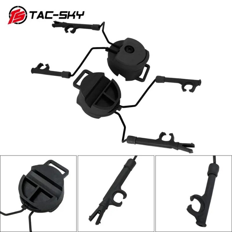 TS TAC-SKY supporto per cuffie per binario per casco e adattatore per binario per casco ad azione rapida compatibile con casco Peltor ARC OPS-CORE