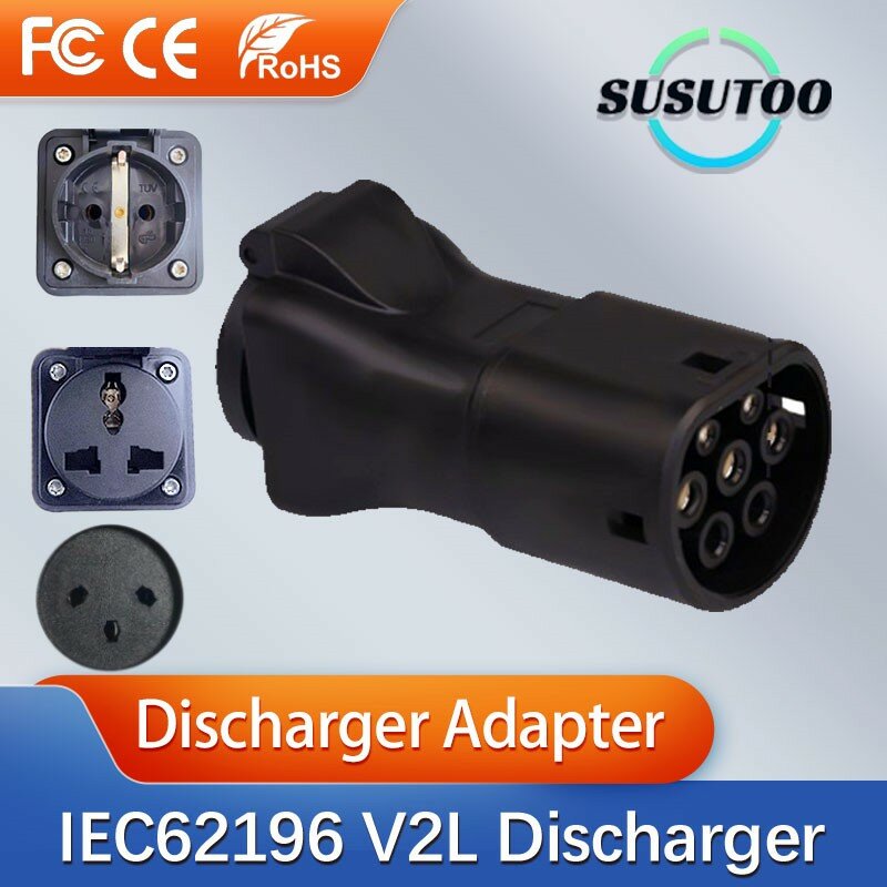 Descargador V2L para descarga de coche tipo 2, adaptador de Cable EV, compatible con MG, Kia, Hyundai, V2L