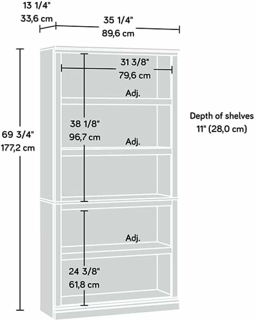 Разнообразный шкаф для хранения Sauder 419496, 29,61 дюйма x Ш: 16,02 дюйма x в: 71,50 дюйма, отделка корицей и вишней