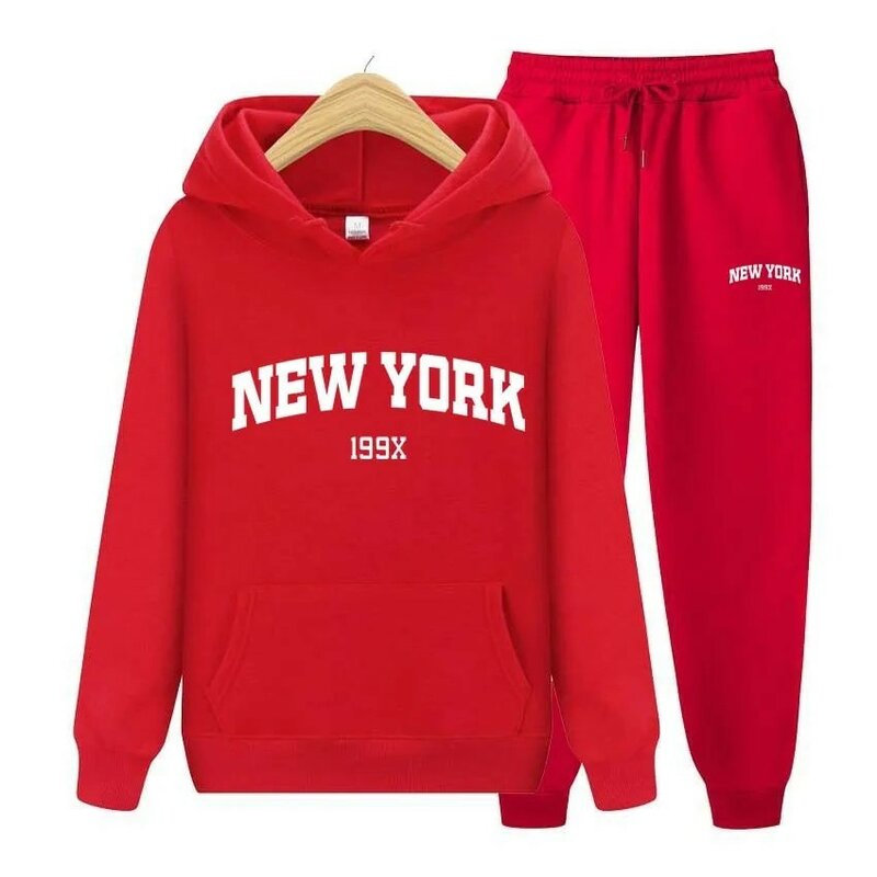 Мужской Повседневный пуловер, толстовка с капюшоном и штаны для бега, модная спортивная одежда из двух предметов, большой и прочный