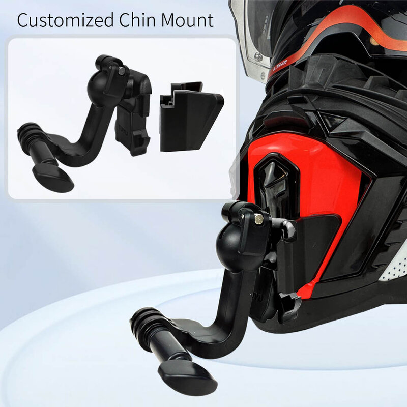 LS2-Customized Capacete Chin Mount para GoPro Hero 10 Insta360 X2 3 Acessórios DJI, MX701 436 FF370 352 800 801 802 805 811 903