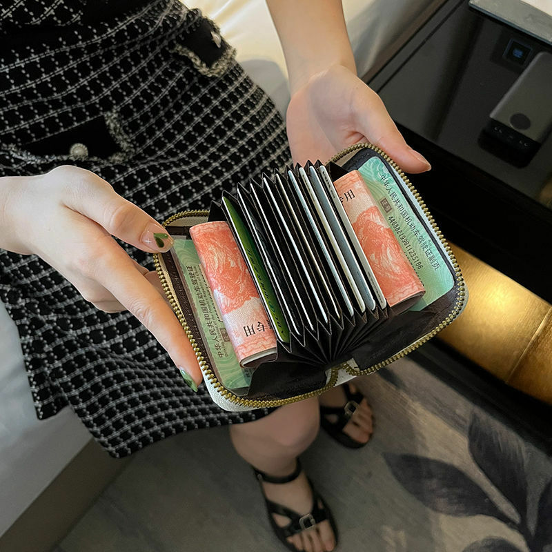 Xiuya Y2k 여성용 재미있는 지갑, 텍스트 인쇄 지퍼, 패션 빈티지 캐주얼 동전 지갑, 디자이너 오리지널 가죽 남성 지갑