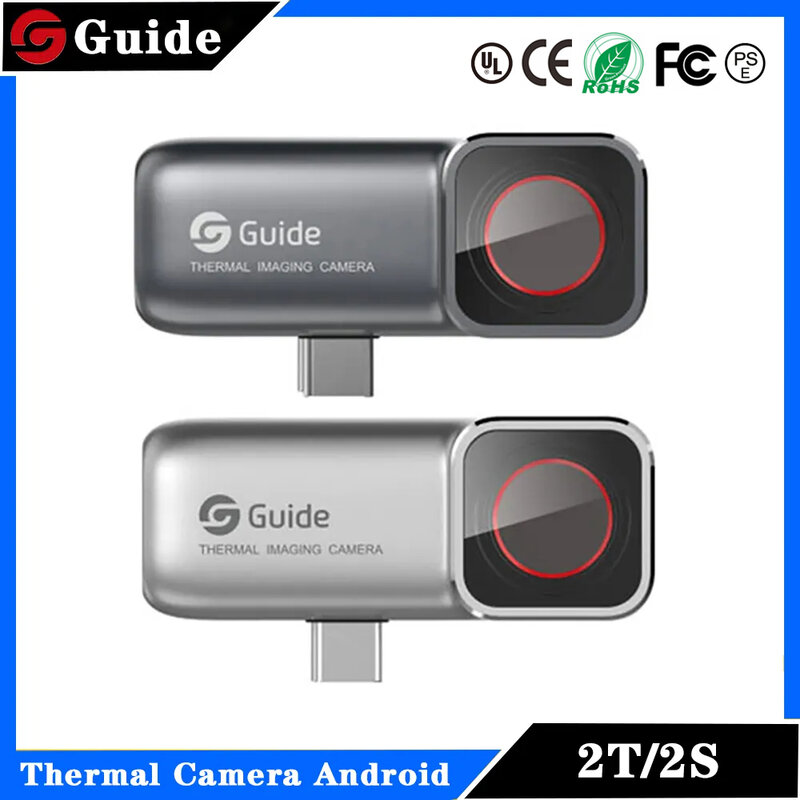 Guide Mobir 2T 2S kamera pencitraan termal 100M, pencitraan termal inframerah 256x192 piksel penglihatan malam IR untuk ponsel Android tipe C