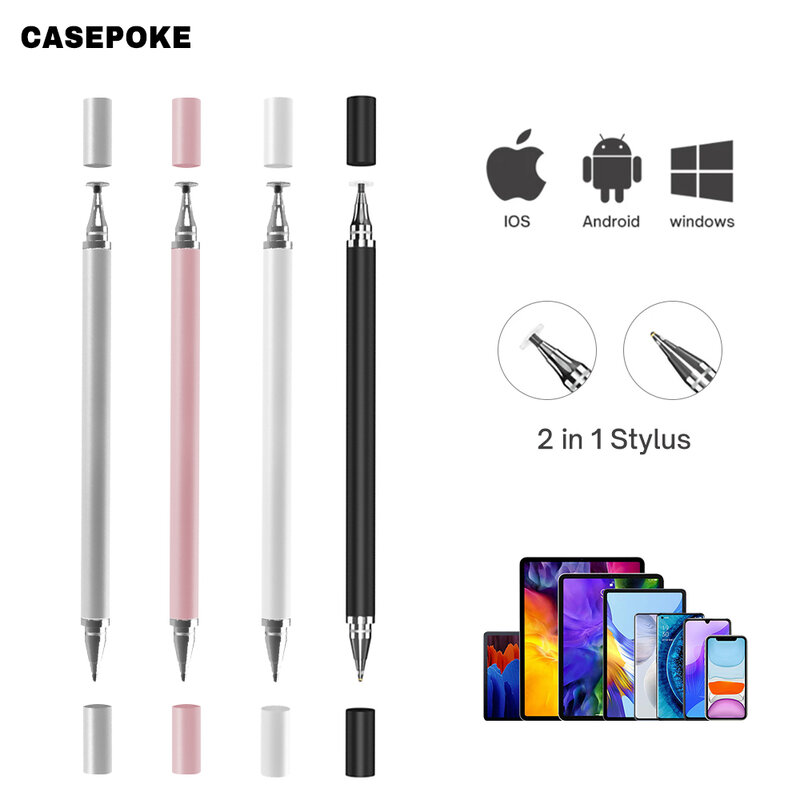 ปากกาสไตลัสระบสากลสำหรับสมาร์ทโฟนแอนดรอยด์สำหรับ iPhone Pad แท็บเล็ตปากกาหน้าจอสัมผัสสำหรับ Apple pencil iPad ปากกาอุปกรณ์เสริมปากกา