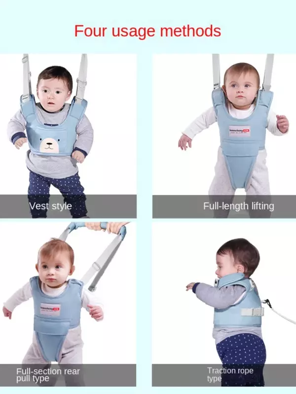 Cinturón de aprendizaje para caminar para bebé, andador para bebé, cuerda para niño pequeño, asiento para niño y niña, cinturón anticaída, artefacto de cuerda de tracción de doble uso