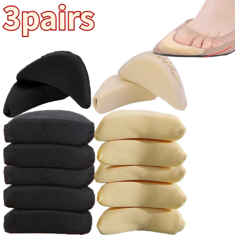 Almohadillas de esponja de ajuste para el antepié, plantillas de tacón alto para reducir el tamaño de los zapatos, protectores de relleno de zapatos, alivio del dolor, 3 pares