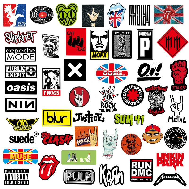 Pegatinas de Graffiti de música ROCK a la moda, banda estética para Ipad, teléfono, guitarra, motocicleta, monopatín, botella de equipaje, 10/50/100 uds.