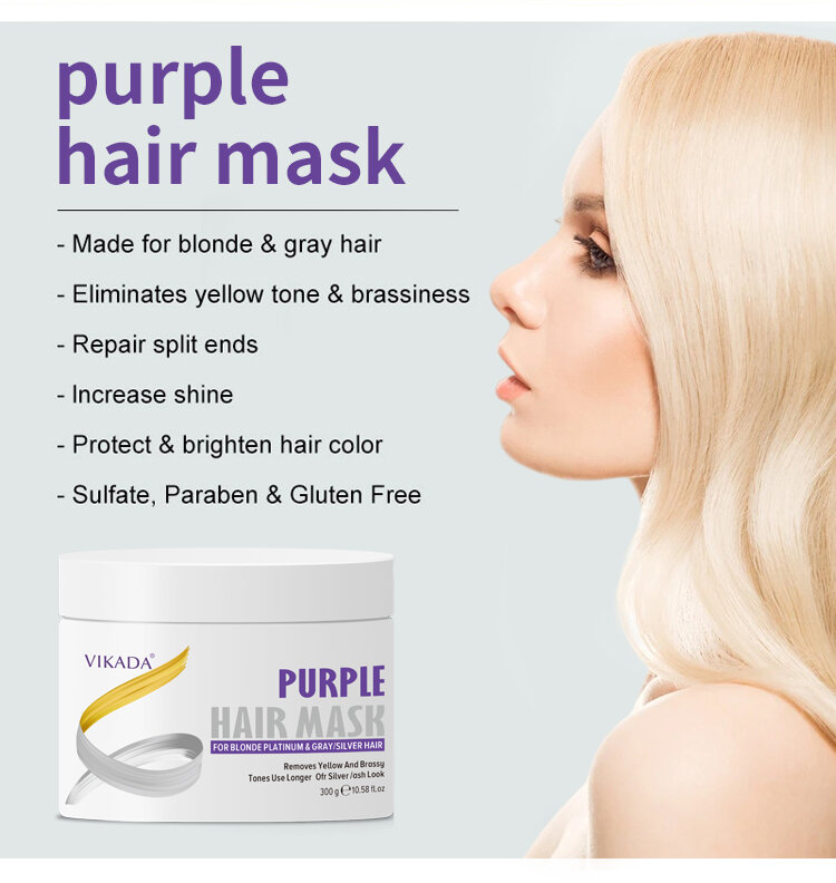Fioletowe włosy maska pielęgnacja włosów 2021 OEM/ODM prywatna etykieta pielęgnacja włosów