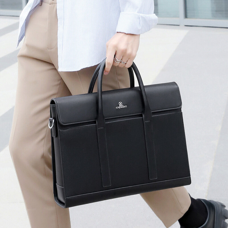 Luxury Genuine Leather Men's Briefcase Large Capacity Handbag High Capacity Shoulder Messenger Bag Business Laptop Bag For Male