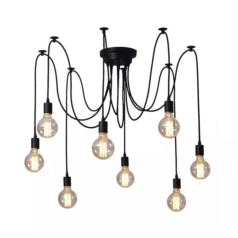 Modern Nordic Retro Hanging Lamp Edison Bulb Lighting Fixtures Spider for Living Room Bar Cafe DIY  Decor Pendant Lights