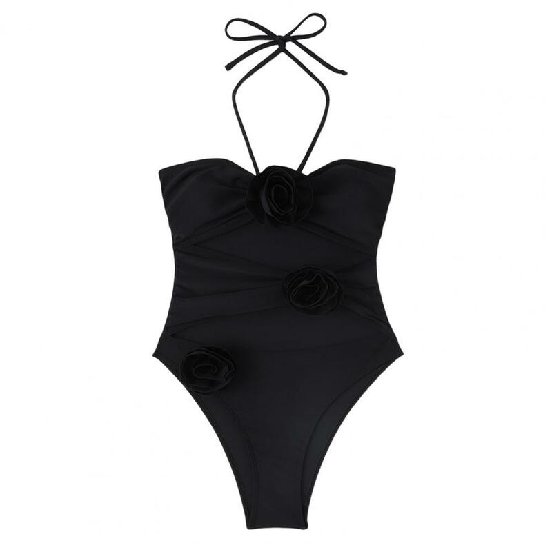 Women Sexy Swimwear Halter Sleeveless Hollow Out One-piece Swimsuit Bikini Set Swimsuit High Waist Bathing Suit Swimming Suit