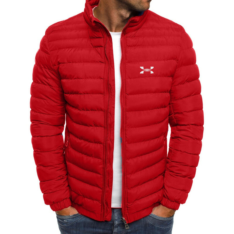 Мужская зимняя куртка с воротником-стойкой, теплая парка, уличная мода, повседневный брендовый пуховик, зима 2024