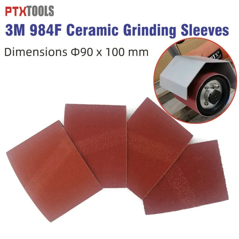 4PCS 984F Ceramic Abrasive Belts  Grinding Sleeves Sanding Bands 90x100MM