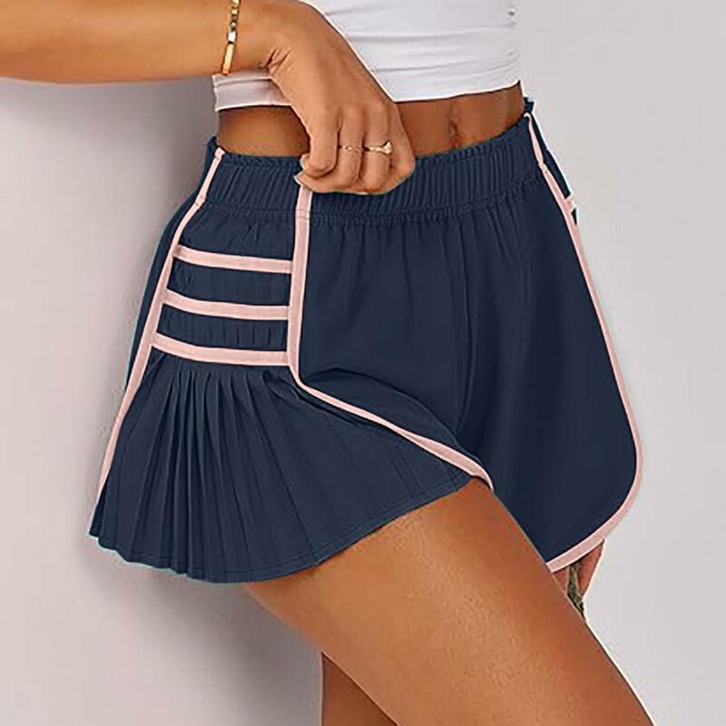 Celana pendek A-line celana pendek pinggang elastis tinggi celana pendek gaya wanita celana pendek olahraga musim panas dengan elastis pinggang tinggi longgar untuk Jogging