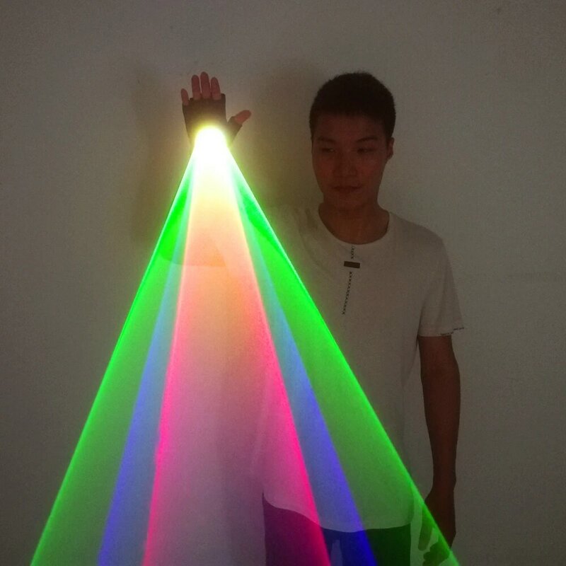 RGB الليزر زوبعة متعدد الألوان الليزر دوامة الليزر رجل المرحلة لوازم LED قفازات الليزر ملهى ليلي العروض
