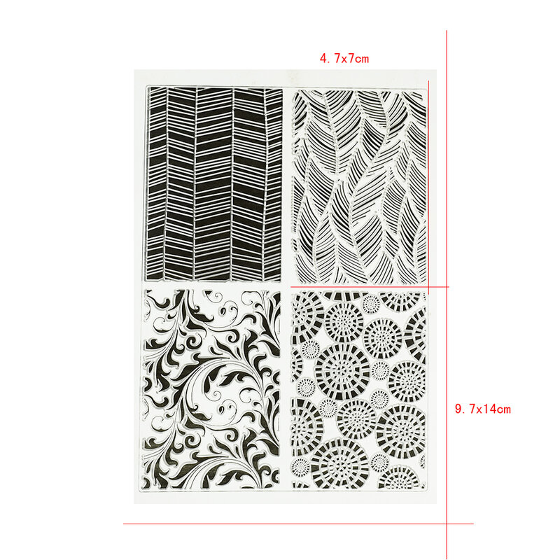 Argila Jóias de Barroco Folha Textura, Folhas de Selo, Emboss Mat Design, Individual Polymer Clay, Brinco e Colar Arte Impressão, DIY