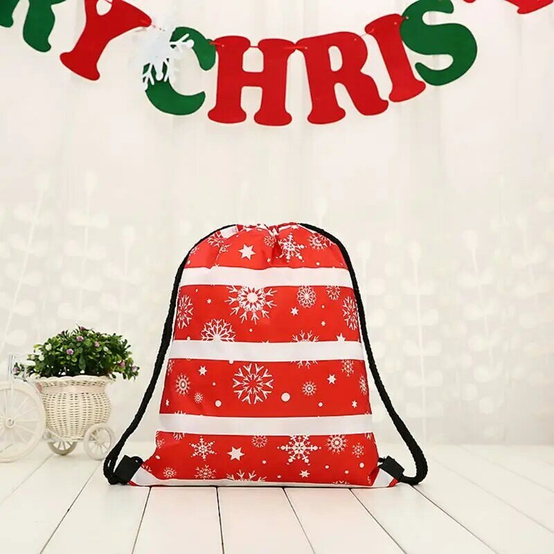 3D-печать Рождественские сумки на шнуровке Рюкзак со снеговиком для вечеринок Candy Po