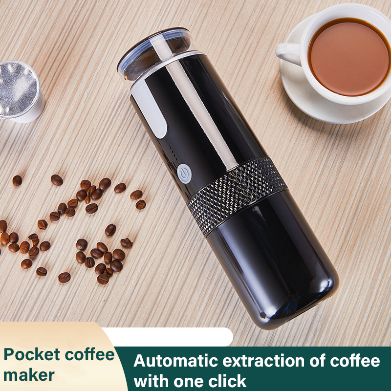 160ml Mini Wireless Portable Electric Capsule Coffee Machine Black 1200mAh USB Charging Outdoor Business Travel Car Coffee Maker