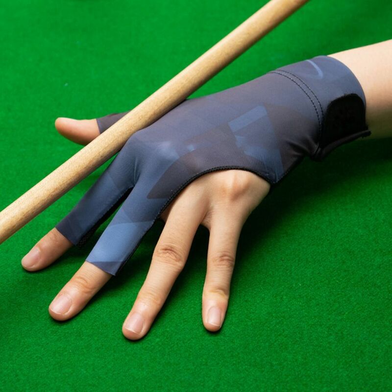 1PC Breathable Open-finger Billiards Glove Durable Non Slip Stickers Three Finger Glove Left Right Hand Elasticity Cloth Glove