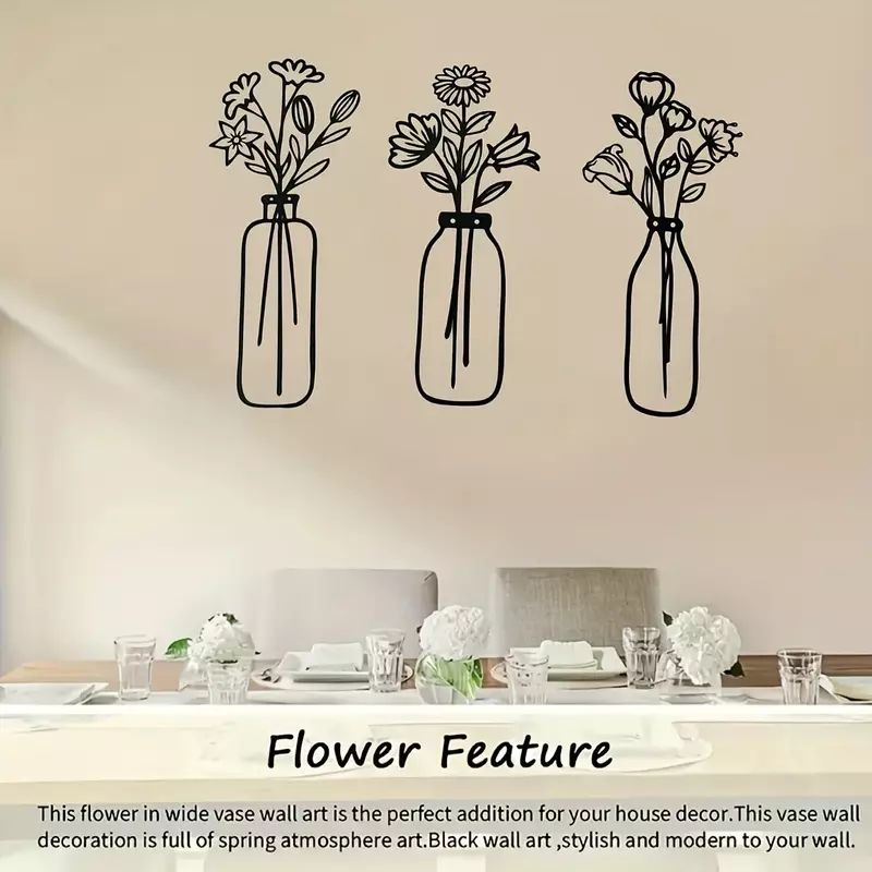 ديكور حائط مصنوع من معدن الأزهار ، نحت فني ، غرفة معيشة ، غرفة طعام ، غرفة نوم ، حمام ، هدية للمنزل