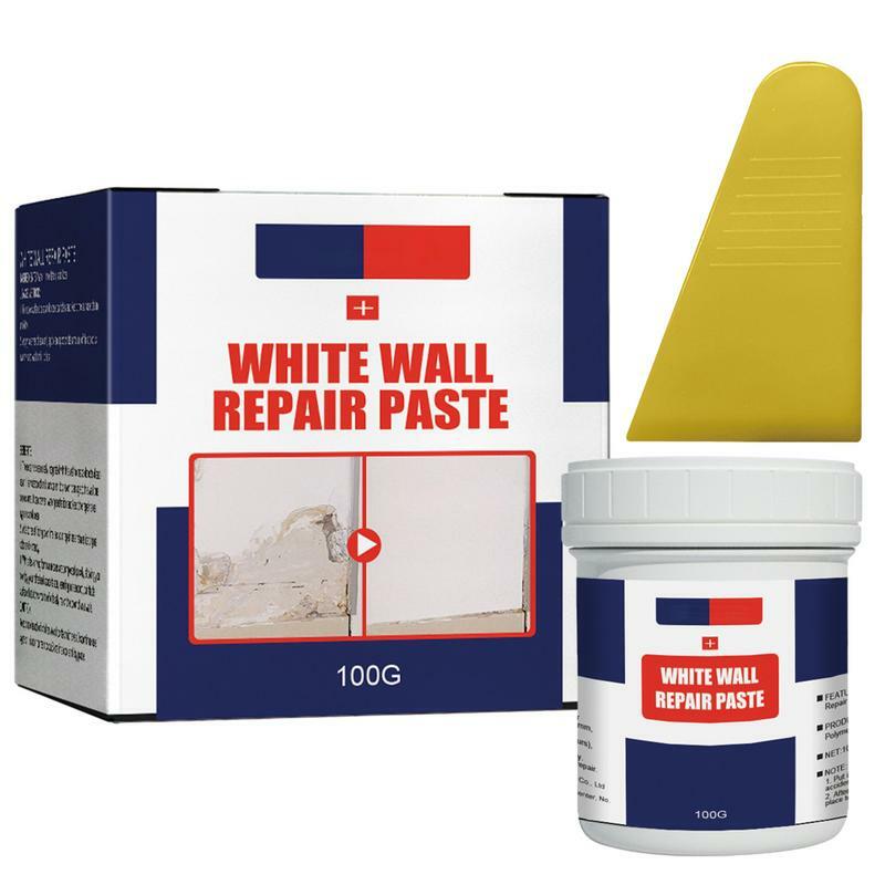 Agente reparador de pared, crema reparadora con raspador de pintura, Parche de secado rápido a prueba de moho válido para Agujeros