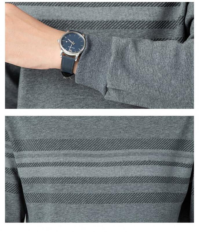 Мужская Повседневная Толстовка с длинным рукавом, однотонный Модный пуловер в полоску с круглым вырезом в стиле оверсайз для работы и зимы, 2023