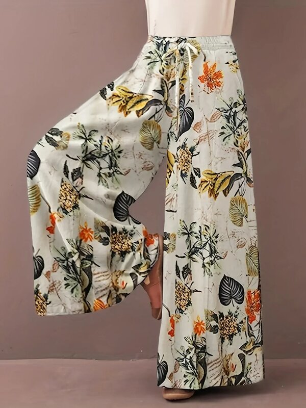 กางเกง S-5XL เอวยางยืดลำลองสำหรับผู้หญิงกางเกงพิมพ์ลายเทรนด์แฟชั่นของผู้หญิงใหม่2024กางเกงขาม้า