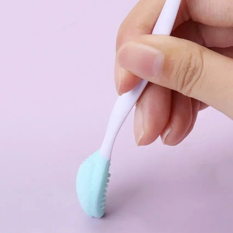 Cepillo de silicona para limpieza de espinillas de la nariz, herramienta para el cuidado del maquillaje Facial, 1 unidad
