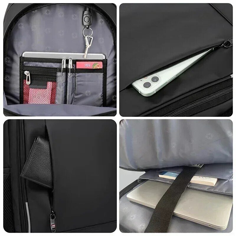 Zaino per Laptop da uomo svizzero borsa USB antifurto impermeabile zaino da viaggio per scuola di moda di grande capacità zaino da viaggio Mochila