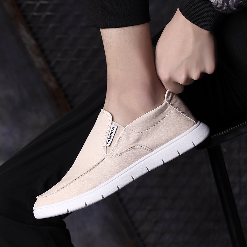 Hot Sale Low up Men Canvas Shoes Lightweight Casual Shoes Men Flats Loafers Breathable Driving Shoes for Men Sapatos Masculinos