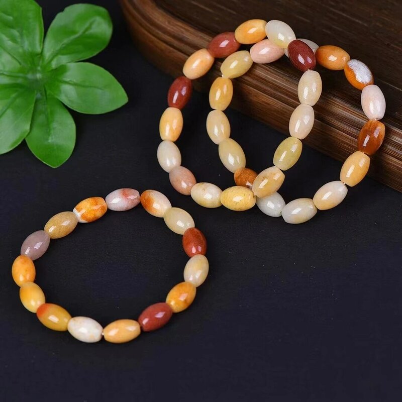 Gobi Jade Hand Chain Natural Colorful Stone Bangle Womens Elastic Bracelets Amulet Gemstone Accessories Fashion Charms Jewelry