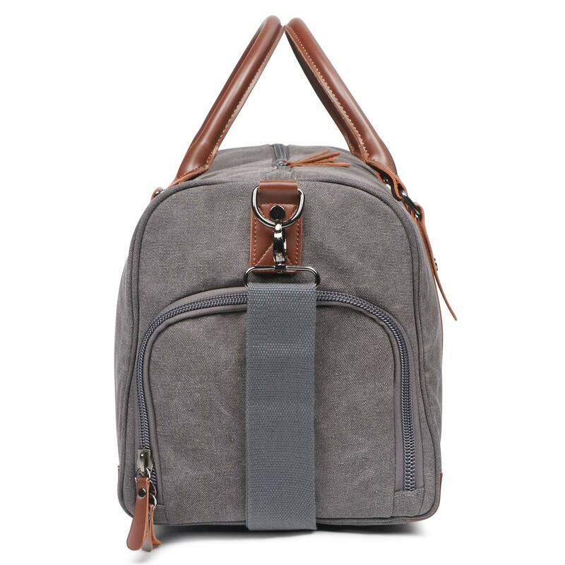 Tas traveling lipat kapasitas besar portabel tas Duffle garmen untuk pria tas kanvas Weekender Overnight Bag Carry On bawaan Coach