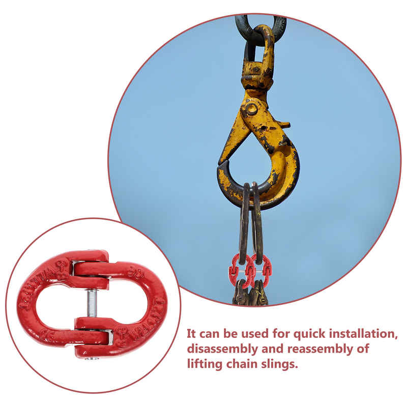 Lifting Connection Buckle Hook Connector for Crane Sling Safety Chain Attachment Coupling Link Steel Hammerlock Connecting