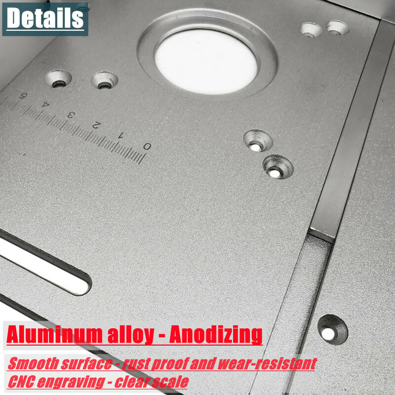Multifuncional Router Tabela com Insert Plate, Alloy Woodworking Benches, Miter Gauge Guide, Deslizando Suportes Trimmer Machine